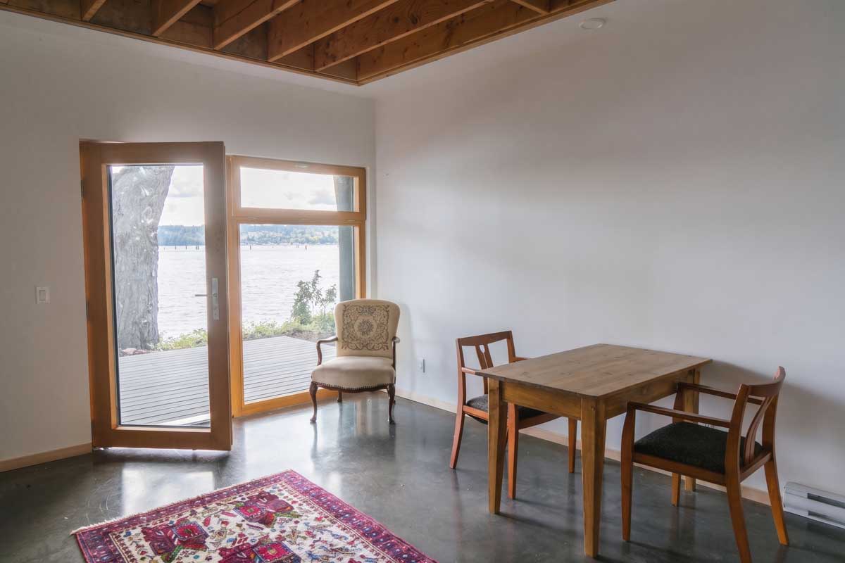 Green Point Living Buiding Challenge Passive House - Office with Cowichan Bay View