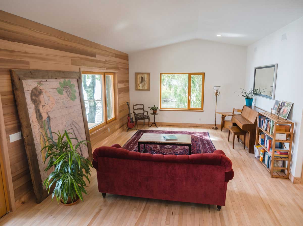 Green Point Living Buiding Challenge Passive House - Living Room