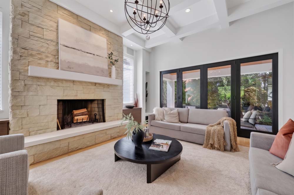 The Curated Crafstman Living Room to Patio